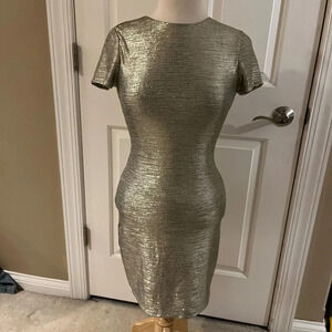 Alice + Olivia Delora Metallic Sheath Dress-Size 6-Cocktail, Wedding, Party